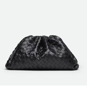 Bottega Veneta Intrecciato the Pouch Clutch Black